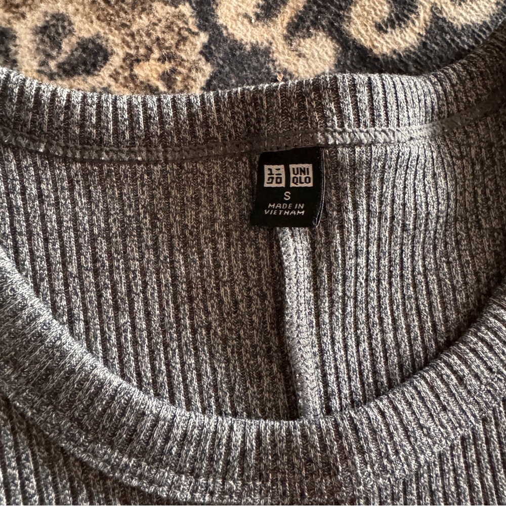 Uniqlo Ribbed Dress Small Dark Gray - Picture 3 of 5